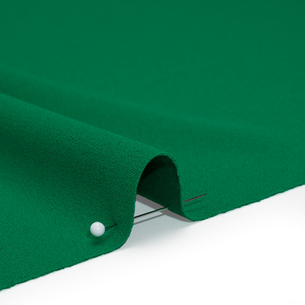 Stretch Polyester Crepe Double Knit - Grass Green - Designer Deadstock Stretch Polyester Crepe Double Knit - Grass Green - Designer Deadstock