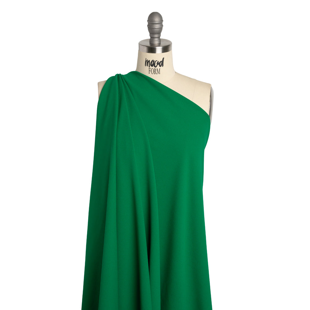 Stretch Polyester Crepe Double Knit - Grass Green - Designer Deadstock Stretch Polyester Crepe Double Knit - Grass Green - Designer Deadstock