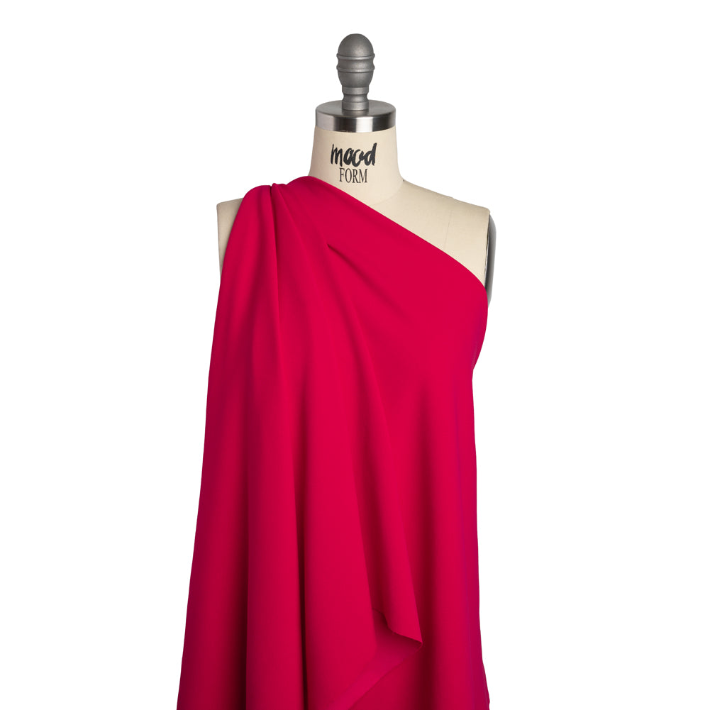 Stretch Polyester Crepe Double Knit - Dragon Fruit Pink - Designer Deadstock Stretch Polyester Crepe Double Knit - Dragon Fruit Pink - Designer Deadstock