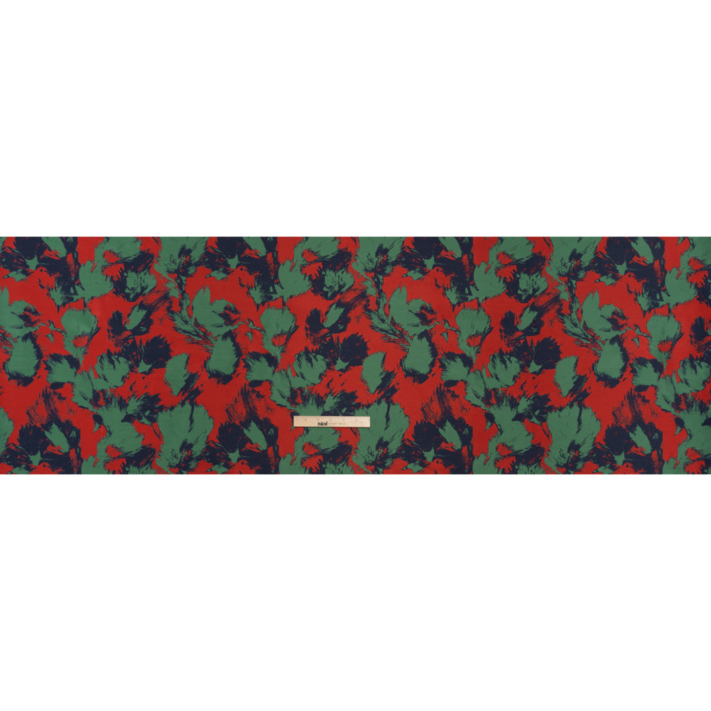 Luxury Polyester Brocade - Red, Green and Navy Blue Abstract Brushstrokes Luxury Polyester Brocade - Red, Green and Navy Blue Abstract Brushstrokes