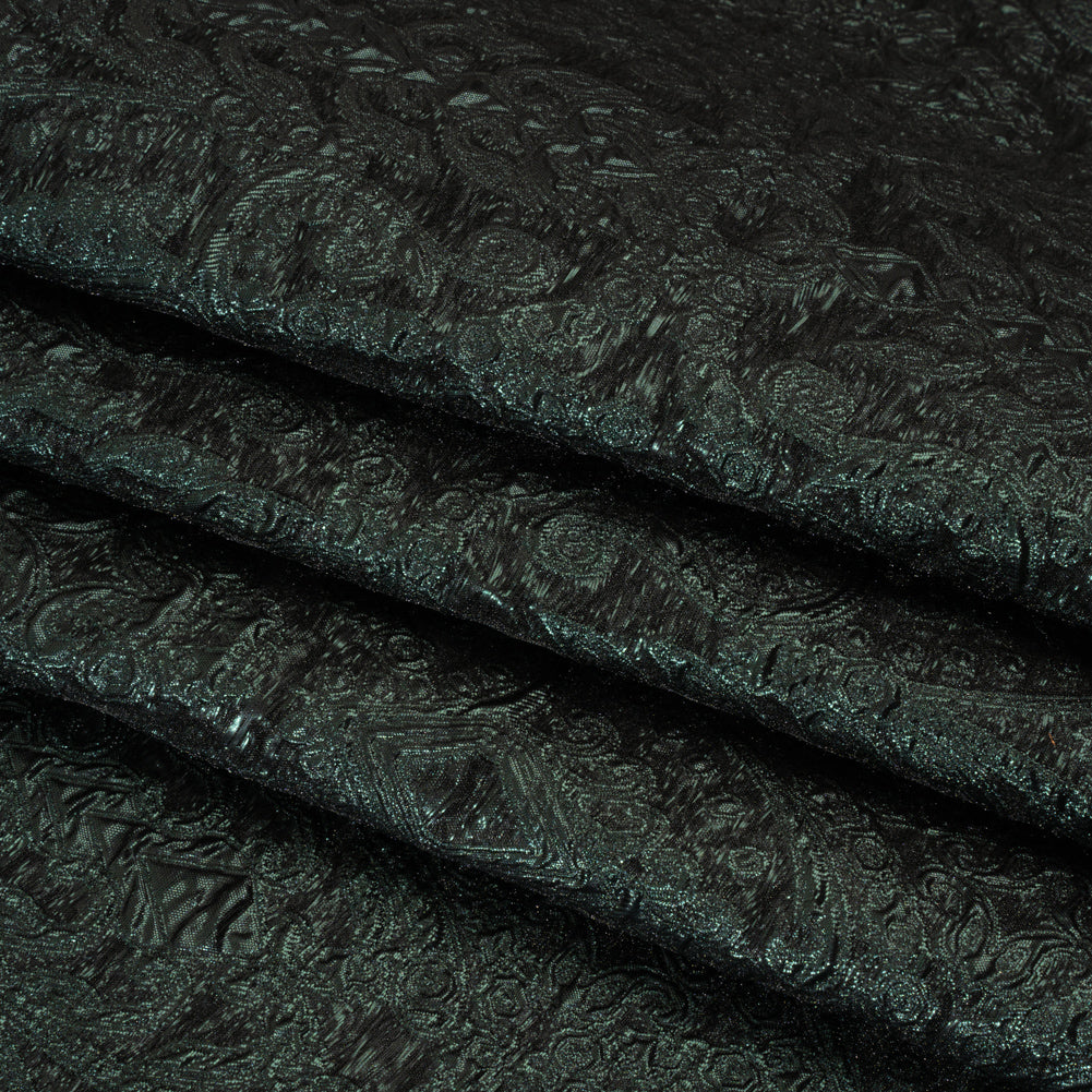 Metallic Luxury Brocade - Dark Green Fancy Chandeliers Metallic Luxury Brocade - Dark Green Fancy Chandeliers