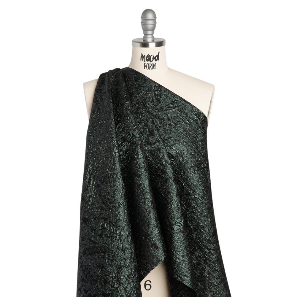 Metallic Luxury Brocade - Dark Green Fancy Chandeliers Metallic Luxury Brocade - Dark Green Fancy Chandeliers