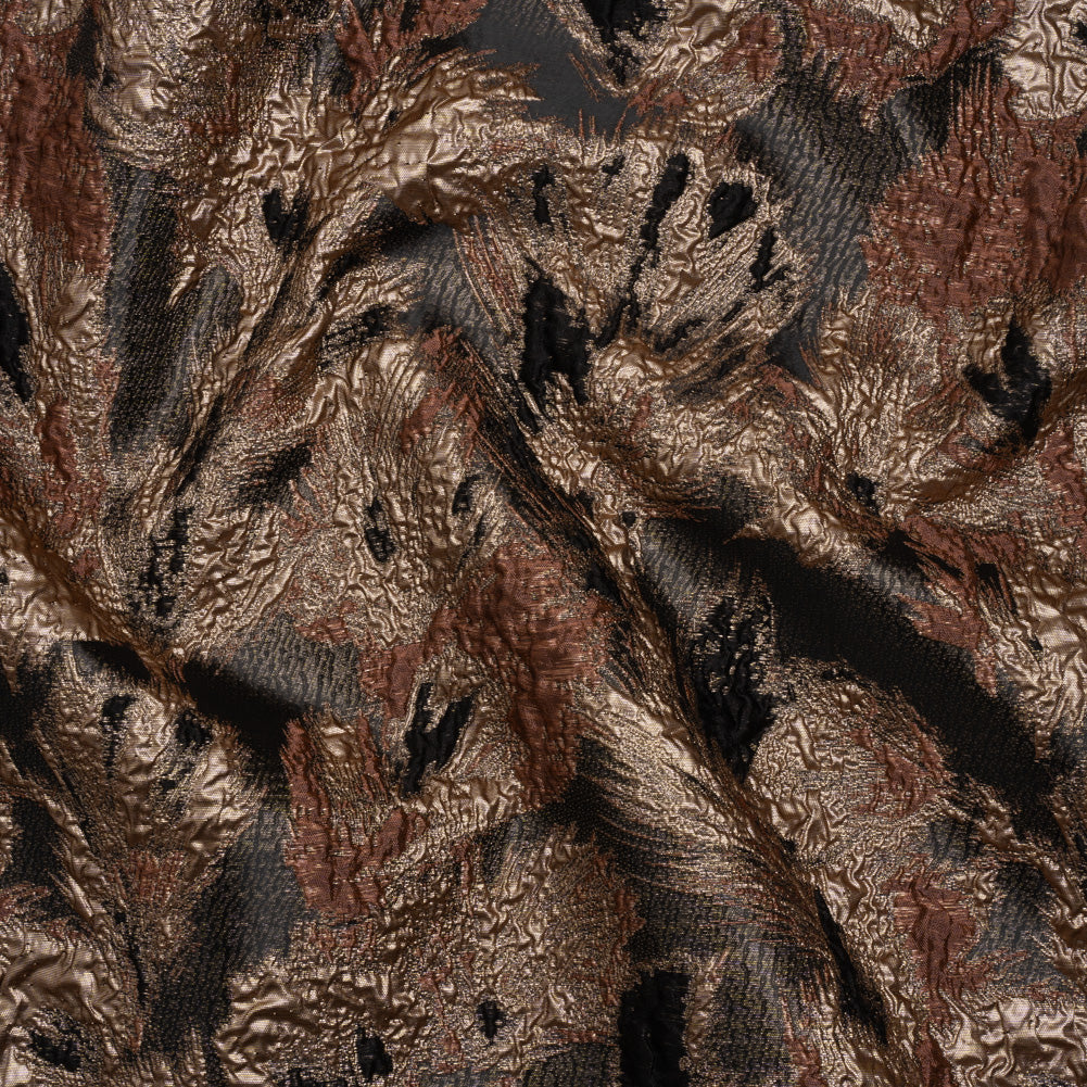 Metallic Luxury Brocade - Pink, Rose Gold and Black Abstract Flora Metallic Luxury Brocade - Pink, Rose Gold and Black Abstract Flora