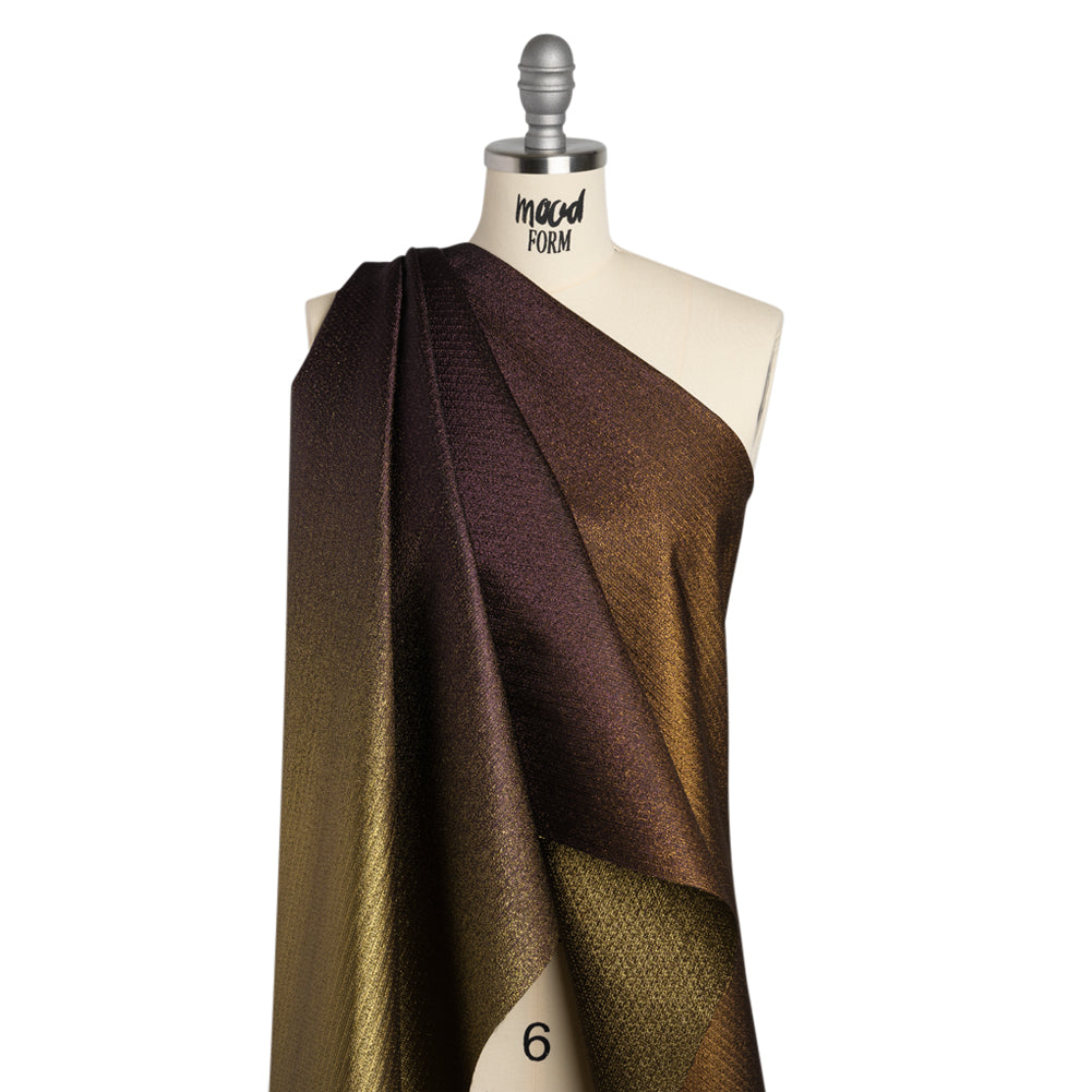 Metallic Luxury Brocade - Gold and Maroon Crackled Ombre Metallic Luxury Brocade - Gold and Maroon Crackled Ombre