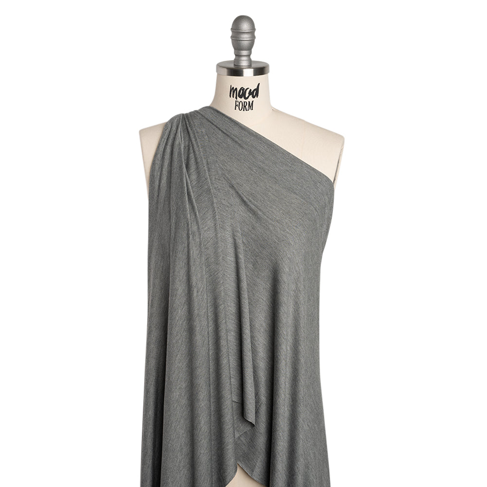 Stretch Rayon Jersey - Dark Heathered Gray - Deadstock Stretch Rayon Jersey - Dark Heathered Gray - Deadstock