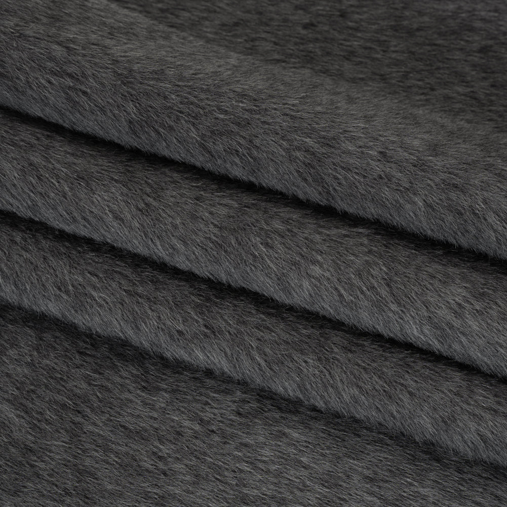 Alpaca Wool Coating Single Face - Charcoal Alpaca Wool Coating Single Face - Charcoal