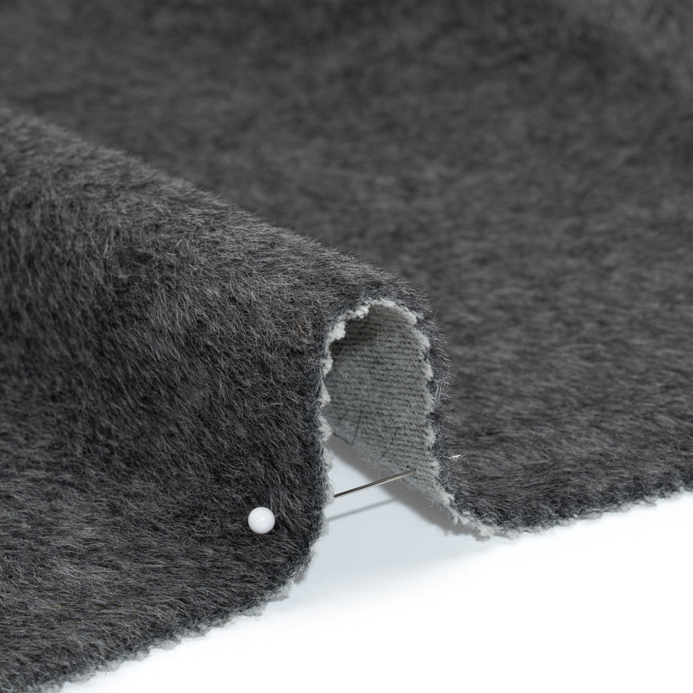 Alpaca Wool Coating Single Face - Charcoal Alpaca Wool Coating Single Face - Charcoal