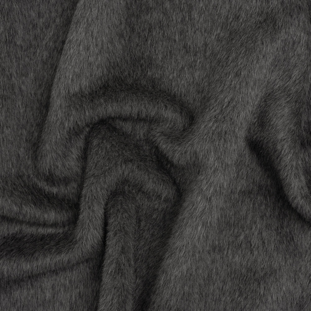 Alpaca Wool Coating Single Face - Charcoal Alpaca Wool Coating Single Face - Charcoal