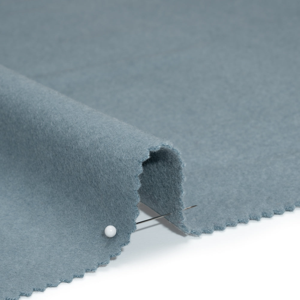 Brushed Lightweight Wool Blend Coating - Light Blue - Ellamar Collection - Detail Brushed Lightweight Wool Blend Coating - Light Blue - Ellamar Collection - Detail