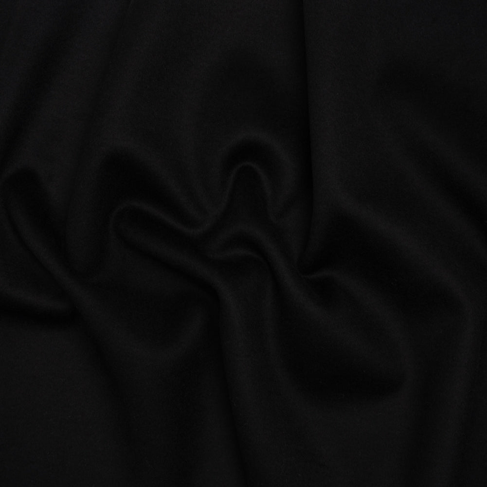 Brushed Cashmere and Wool Coating Double Face - Black Brushed Cashmere and Wool Coating Double Face - Black