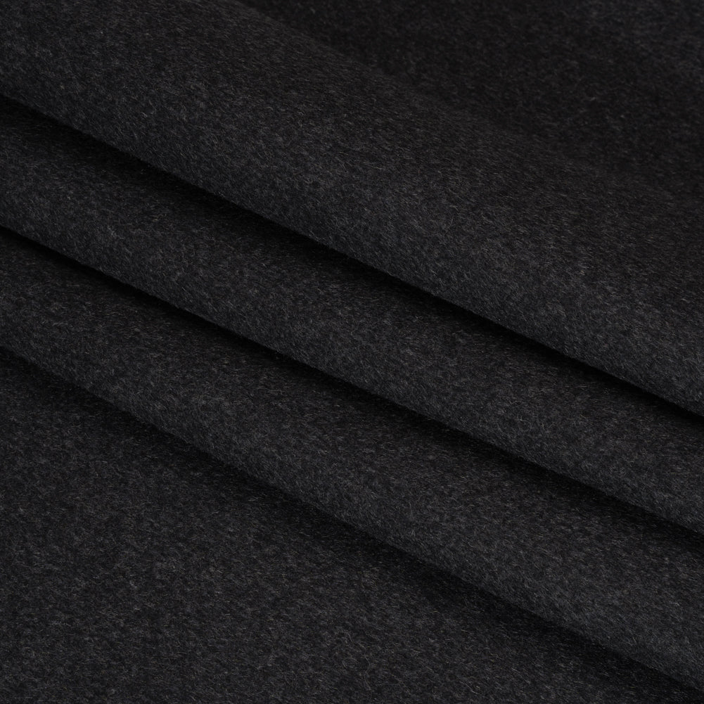 Heavy Brushed Wool Blend Twill Coating - Charcoal Heavy Brushed Wool Blend Twill Coating - Charcoal