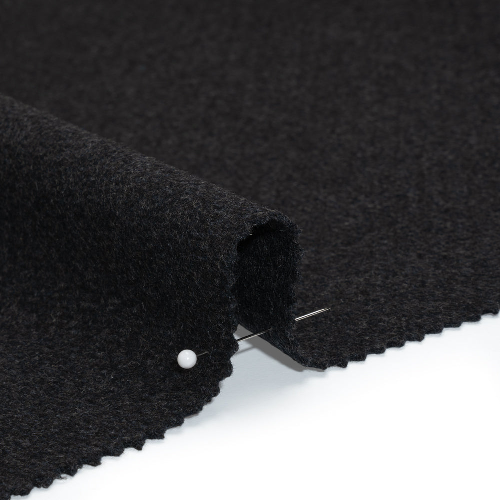 Heavy Brushed Wool Blend Twill Coating - Charcoal Heavy Brushed Wool Blend Twill Coating - Charcoal