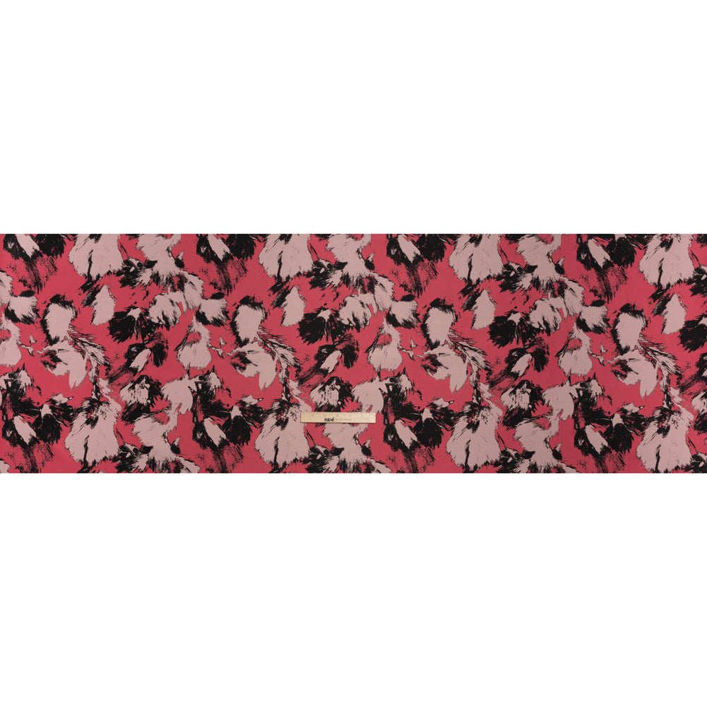 Luxury Polyester Brocade - Pale Pink, Coral and Black Abstract Brushstrokes Luxury Polyester Brocade - Pale Pink, Coral and Black Abstract Brushstrokes
