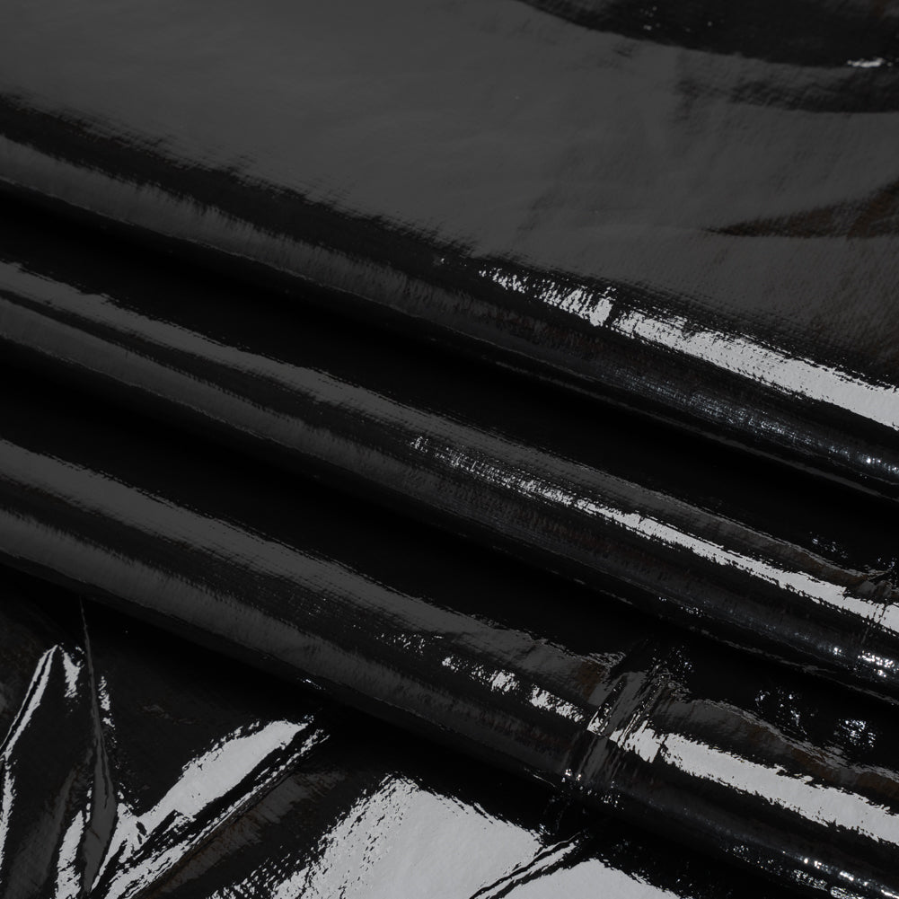 PU Coated Tyvek - Glossy Black - Folded PU Coated Tyvek - Glossy Black - Folded