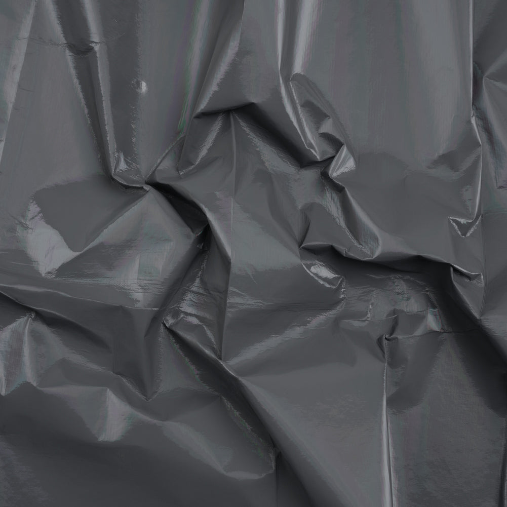 PU Coated Tyvek - Holographic Rainbow Glossy Gray PU Coated Tyvek - Holographic Rainbow Glossy Gray