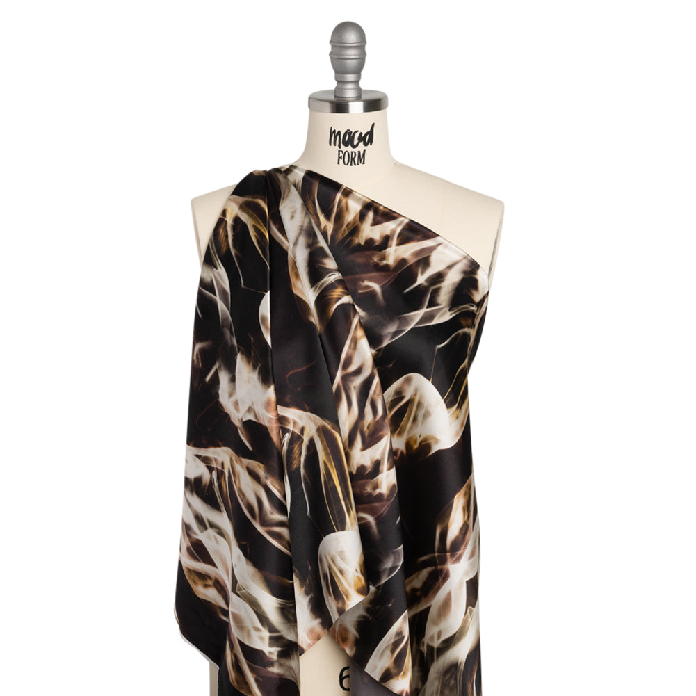 Silk Charmeuse 19mm - Black, Beige and White Smoke Streams Silk Charmeuse 19mm - Black, Beige and White Smoke Streams
