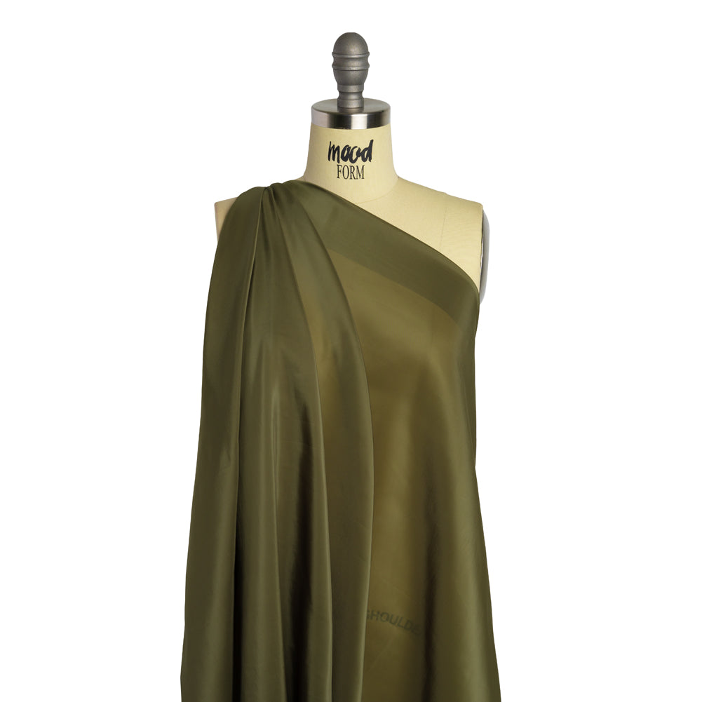 Stretch Polyester Twill Lining - Olive - Josephine Collection Stretch Polyester Twill Lining - Olive - Josephine Collection
