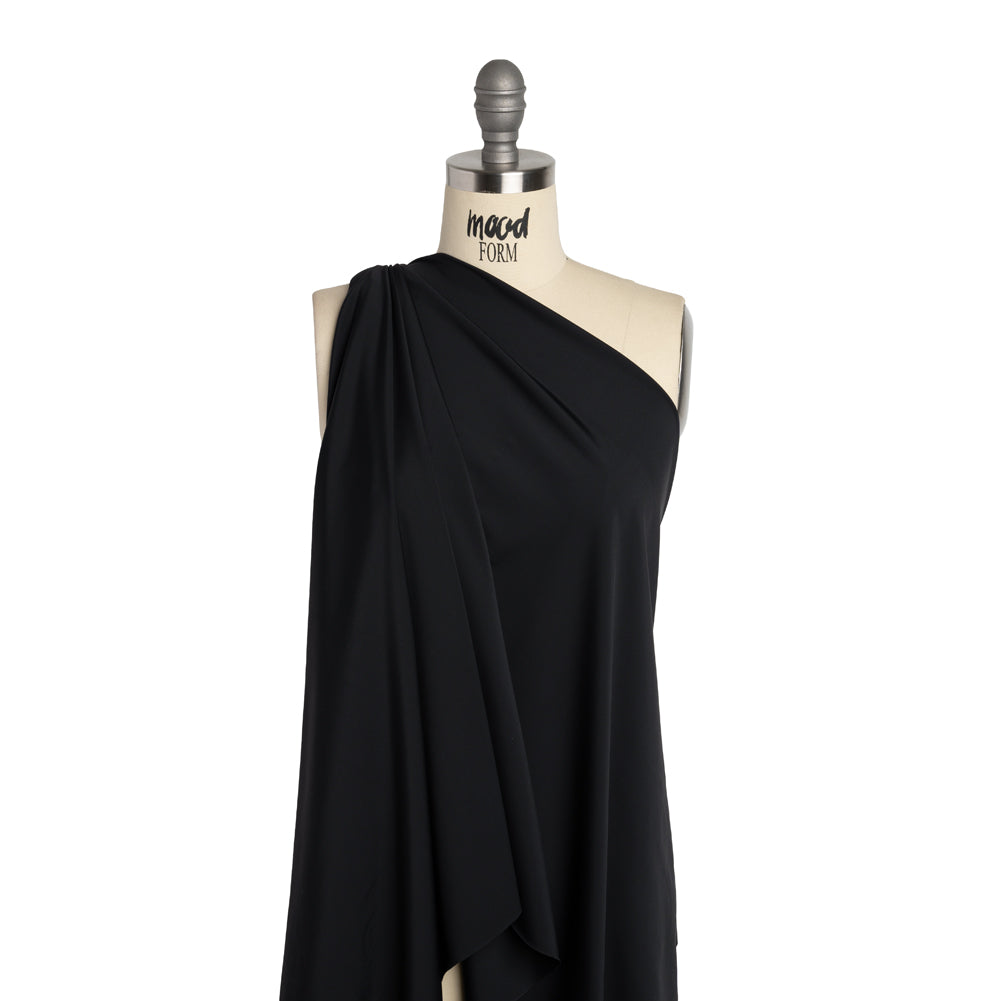 100% Recycled Stretch Nylon Swimwear Tricot, UV Protective - Nero - Mykonos Collection 100% Recycled Stretch Nylon Swimwear Tricot, UV Protective - Nero - Mykonos Collection