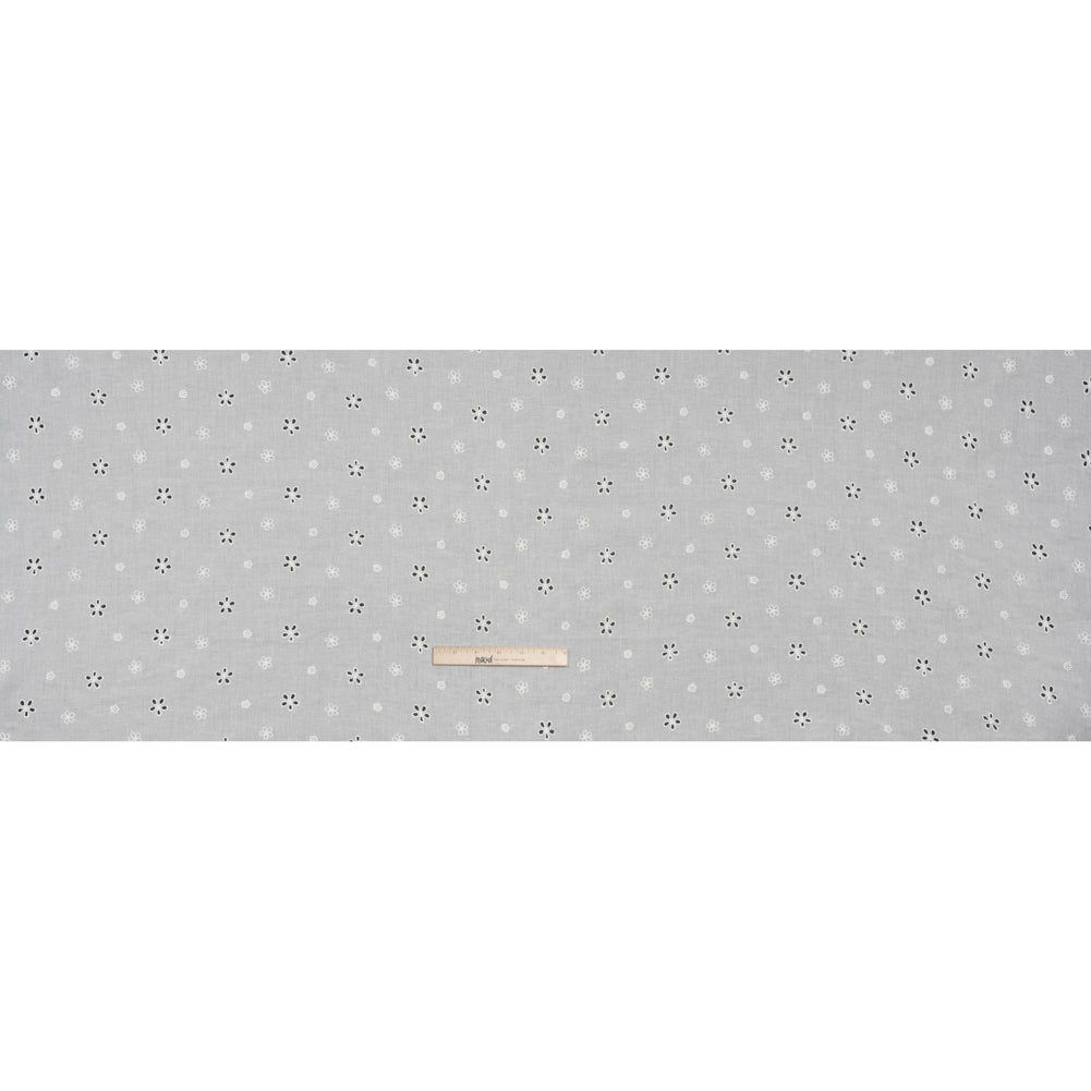 Embroidered Eyelet Cotton Voile - White Floating Flowers - Naomi Collection Embroidered Eyelet Cotton Voile - White Floating Flowers - Naomi Collection