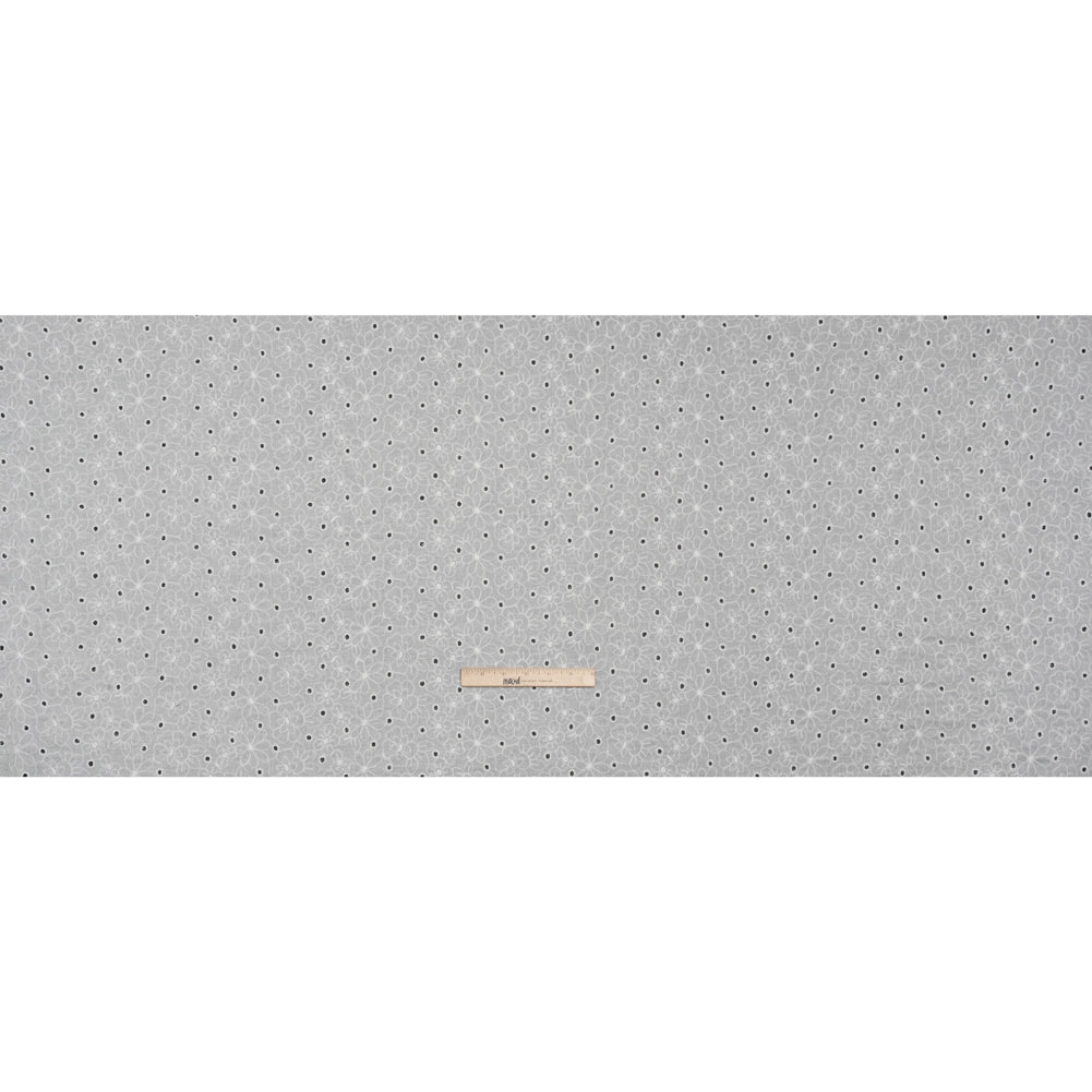Embroidered Eyelet Cotton Voile - White Field of Flowers - Naomi Collection Embroidered Eyelet Cotton Voile - White Field of Flowers - Naomi Collection