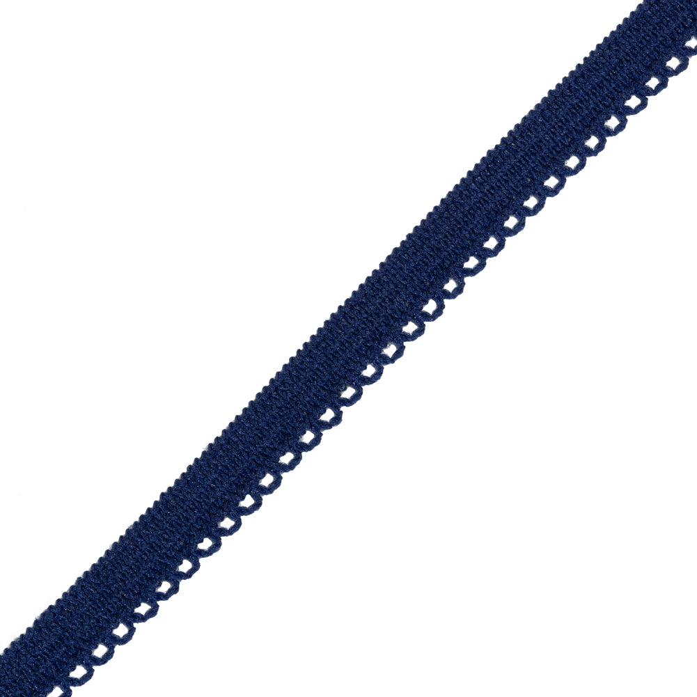 Elastic Trim with Picot Edges - 0.375" - Navy Blue Elastic Trim with Picot Edges - 0.375" - Navy Blue