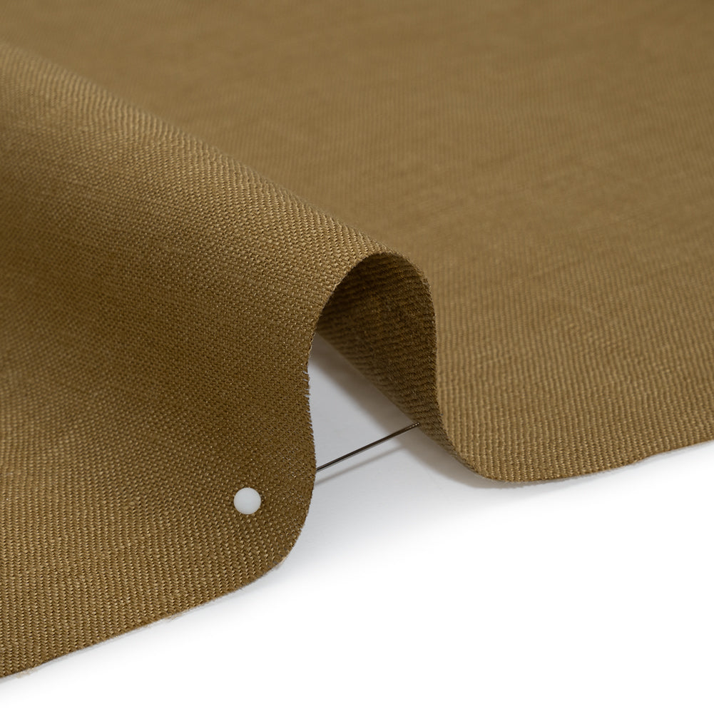 Medium Weight Linen Woven - Khaki - Designer Deadstock Medium Weight Linen Woven - Khaki - Designer Deadstock