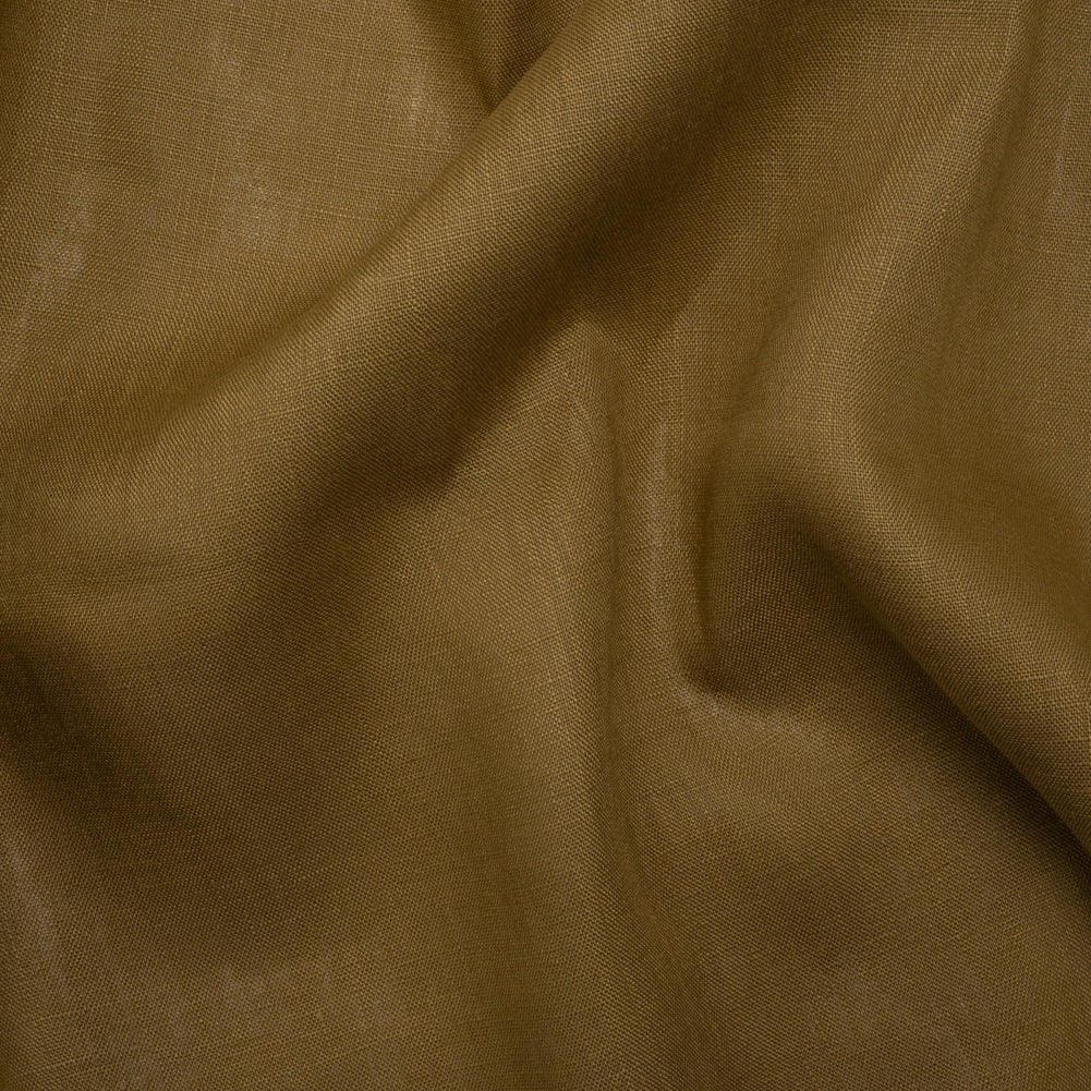Medium Weight Linen Woven - Khaki - Designer Deadstock Medium Weight Linen Woven - Khaki - Designer Deadstock