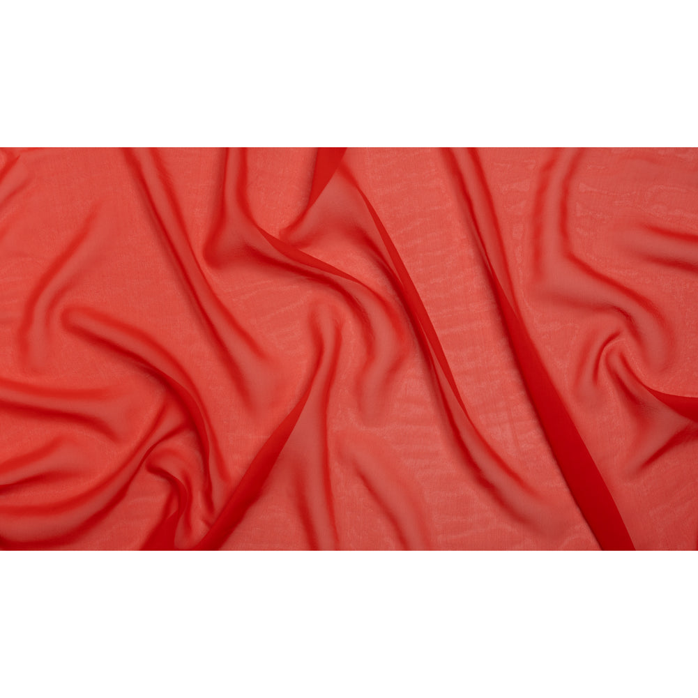 Silk Georgette - Red Orange - Designer Deadstock - Full Silk Georgette - Red Orange - Designer Deadstock - Full