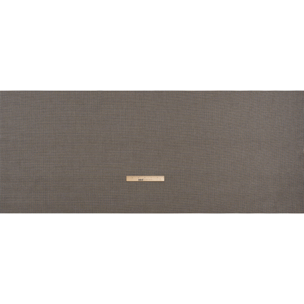 Stretch Viscose and Polyester Suiting - Black, Brown and White Tattersall Check - Designer Deadstock Stretch Viscose and Polyester Suiting - Black, Brown and White Tattersall Check - Designer Deadstock