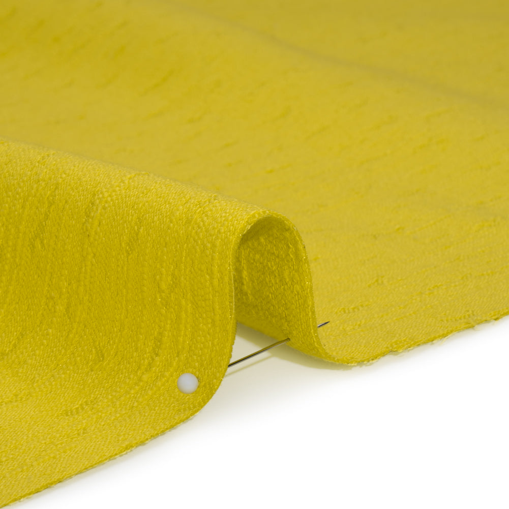 Slubbed Stretch Cotton Blend Jacquard - Bright Yellow Abstract - Designer Deadstock Slubbed Stretch Cotton Blend Jacquard - Bright Yellow Abstract - Designer Deadstock