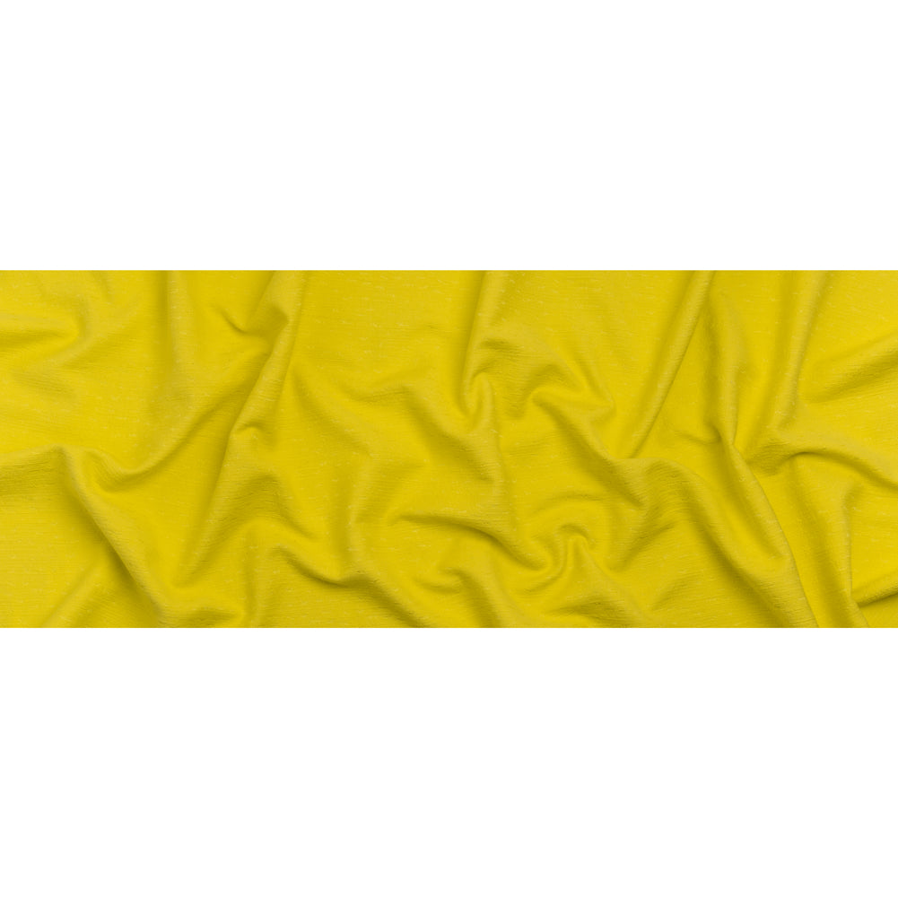 Slubbed Stretch Cotton Blend Jacquard - Bright Yellow Abstract - Designer Deadstock Slubbed Stretch Cotton Blend Jacquard - Bright Yellow Abstract - Designer Deadstock