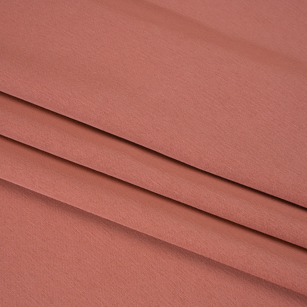 Stretch Polyester Crepe Back Satin - Spiced Coral - Deadstock Stretch Polyester Crepe Back Satin - Spiced Coral - Deadstock