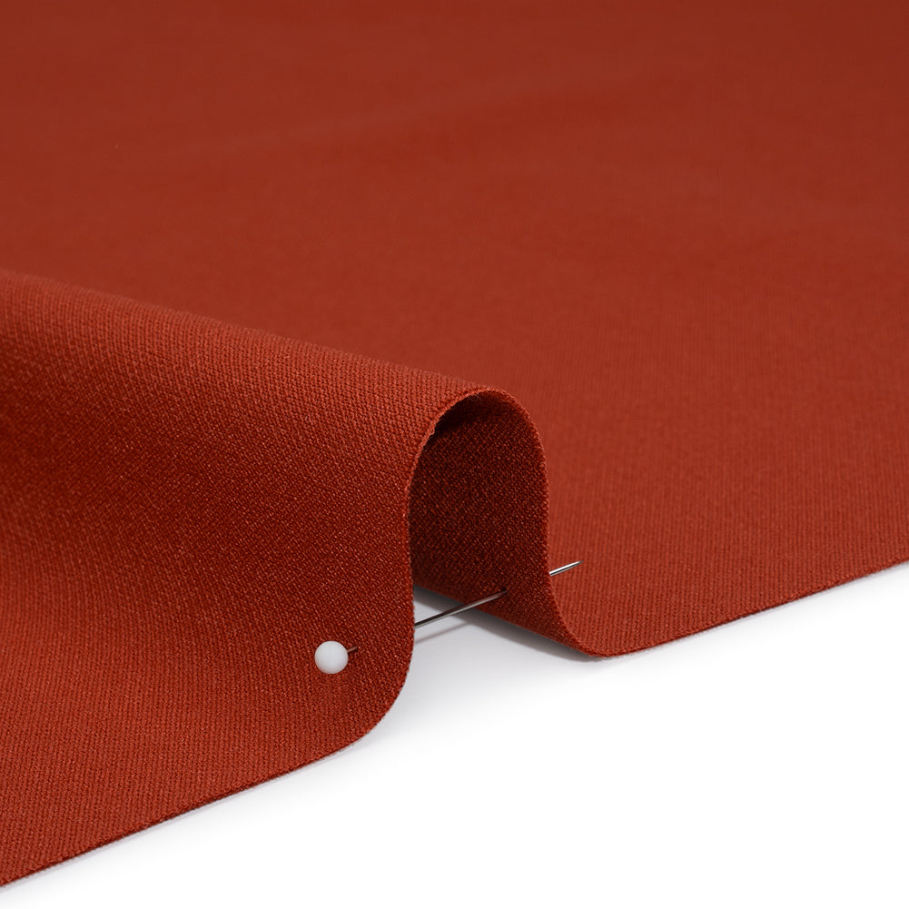 Polyester and Viscose Stretch Double Cloth - Brick Red - Deadstock - Detail Polyester and Viscose Stretch Double Cloth - Brick Red - Deadstock - Detail