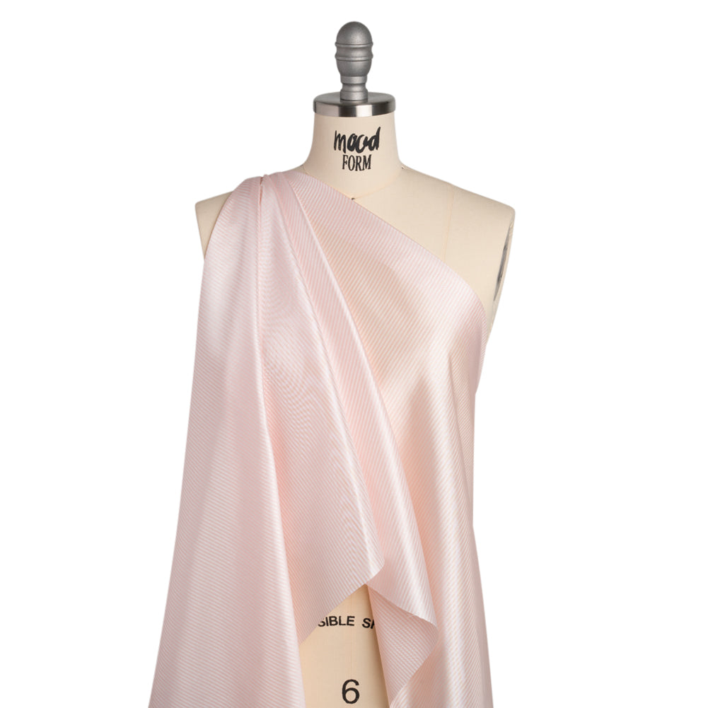 Polyester Lining - Light Pink and White Candy Stripes - Deadstock Polyester Lining - Light Pink and White Candy Stripes - Deadstock