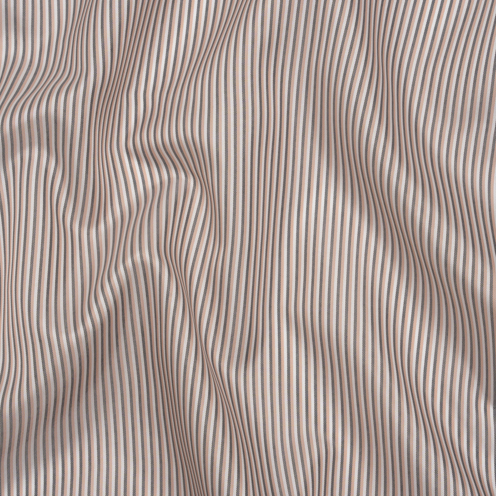 Polyester Lining - Pink, White and Gray Shadow Stripes - Deadstock Polyester Lining - Pink, White and Gray Shadow Stripes - Deadstock