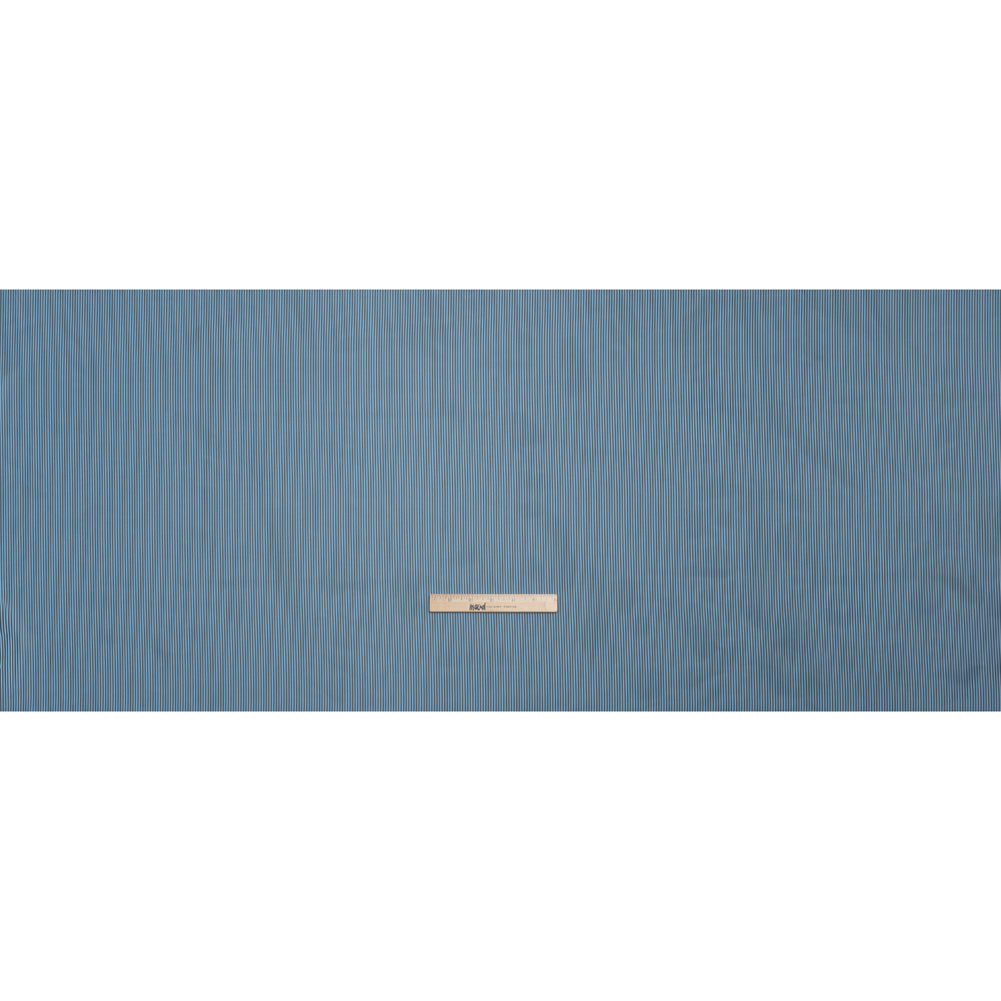 Polyester Lining - Blue and Gray Shadow Stripes - Deadstock Polyester Lining - Blue and Gray Shadow Stripes - Deadstock