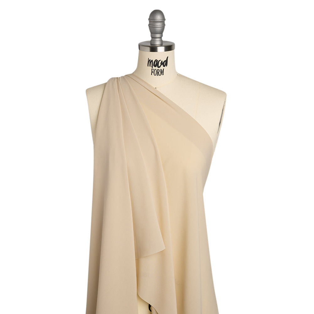 Polyester Double Georgette - Beige - Deadstock - Drape Polyester Double Georgette - Beige - Deadstock - Drape