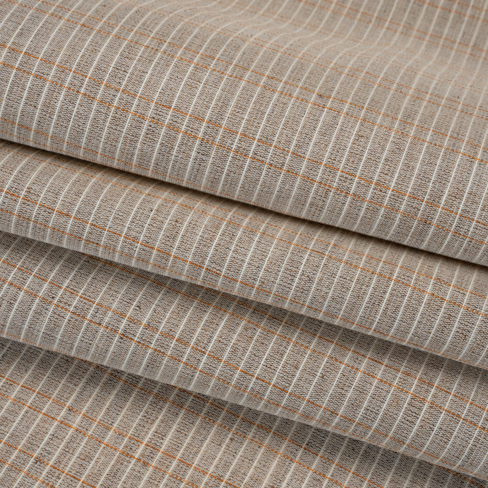 Heavyweight Horsehair Hymo Interlining - Gray, White and Orange Stripes Heavyweight Horsehair Hymo Interlining - Gray, White and Orange Stripes