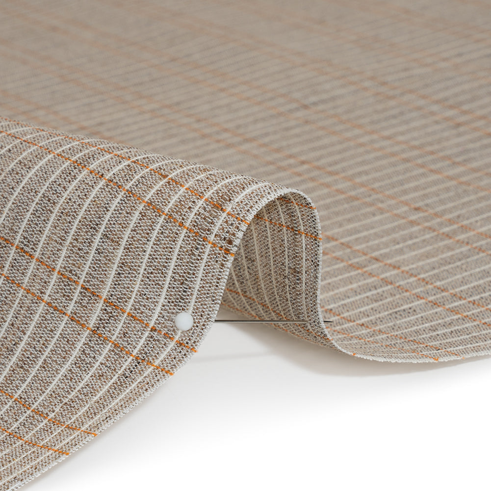 Heavyweight Horsehair Hymo Interlining - Gray, White and Orange Stripes Heavyweight Horsehair Hymo Interlining - Gray, White and Orange Stripes