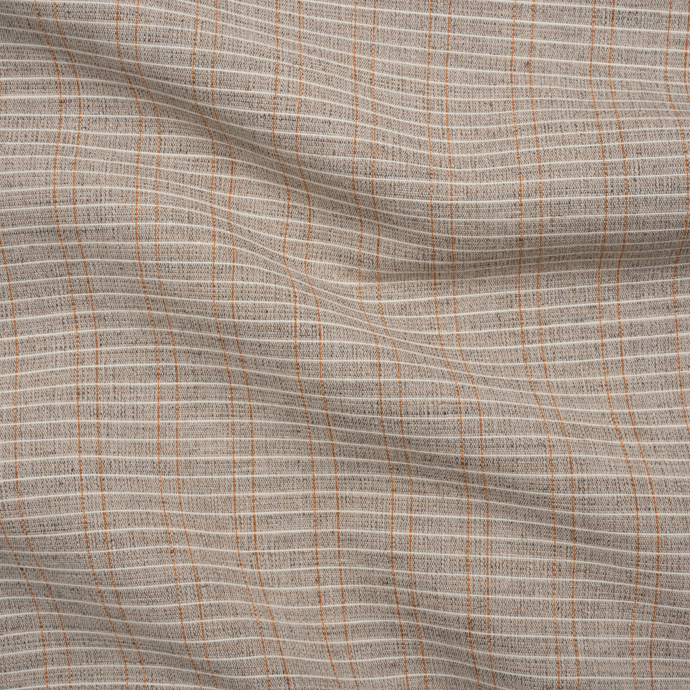 Heavyweight Horsehair Hymo Interlining - Gray, White and Orange Stripes Heavyweight Horsehair Hymo Interlining - Gray, White and Orange Stripes