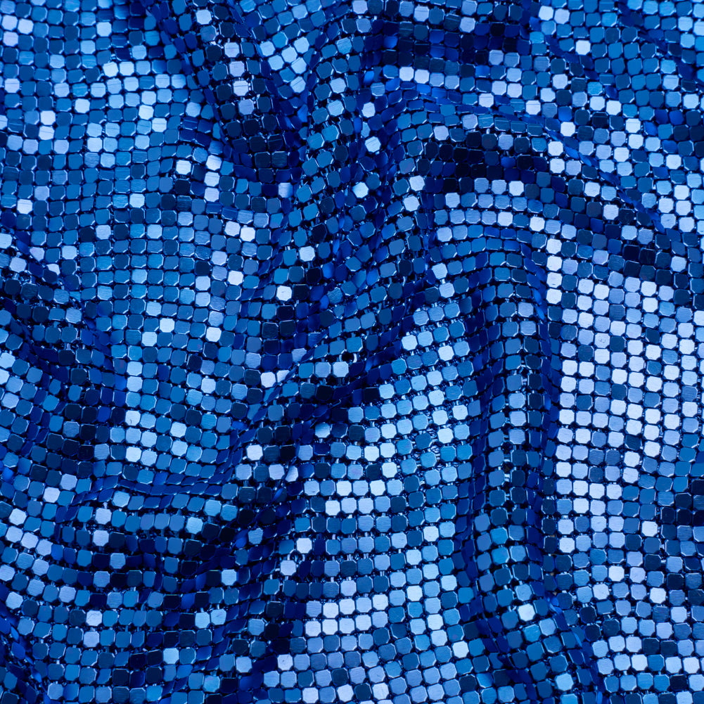 Aluminum Chainmail Fabric Panel, 3mm Tubular - Royal Blue - Joan Collection Aluminum Chainmail Fabric Panel, 3mm Tubular - Royal Blue - Joan Collection