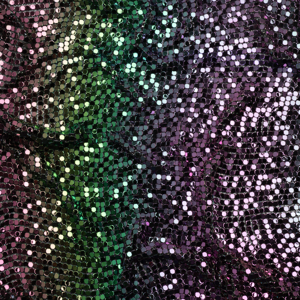 Aluminum Chainmail Fabric Panel, 3mm - Rainbow Oil Slick - Joan Collection Aluminum Chainmail Fabric Panel, 3mm - Rainbow Oil Slick - Joan Collection