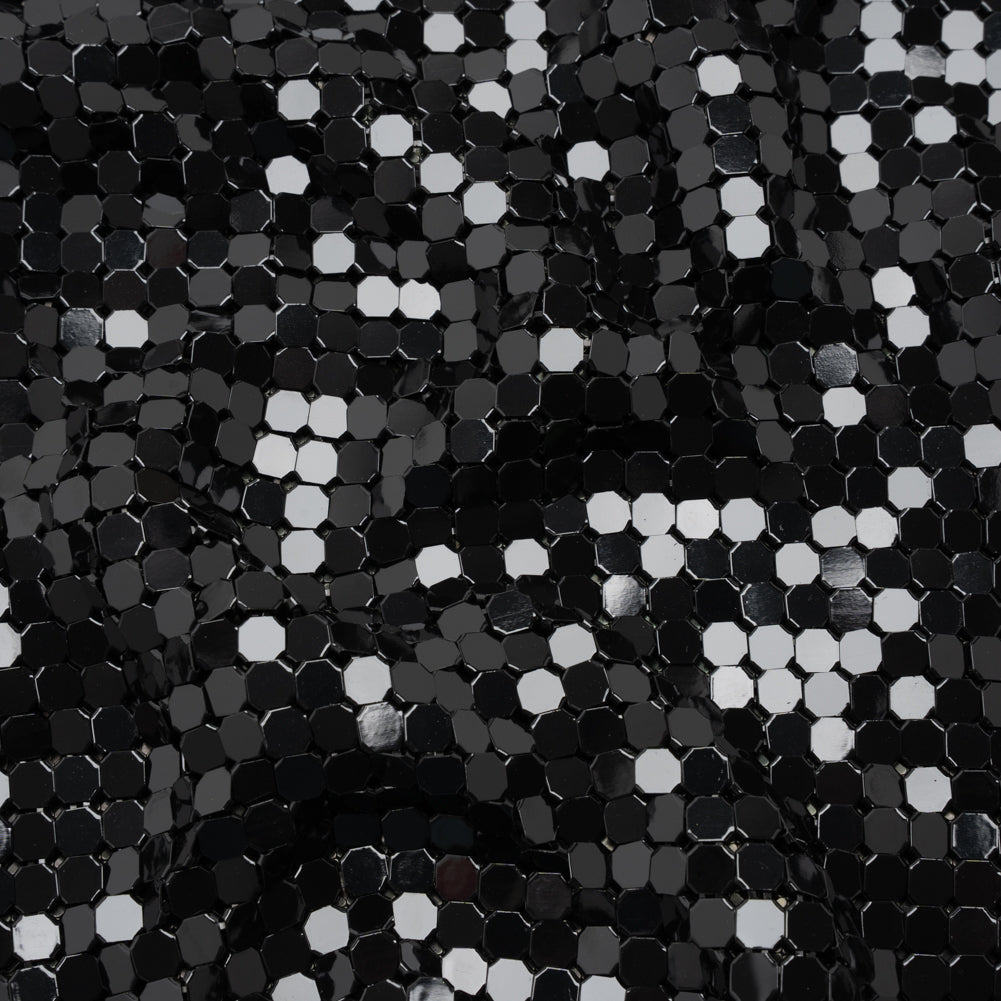 Aluminum Chainmail Fabric, 8mm Tubular - Black - Joan Collection Aluminum Chainmail Fabric, 8mm Tubular - Black - Joan Collection