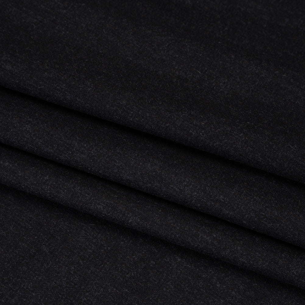 Super 130 Cashmere Suiting Made in Italy - Charcoal and Navy Mottled - Deadstock - Folded Super 130 Cashmere Suiting Made in Italy - Charcoal and Navy Mottled - Deadstock - Folded