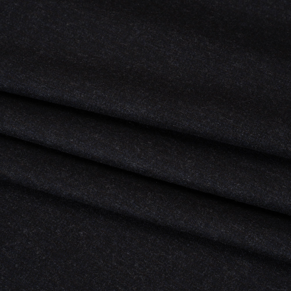 Super 130 Wool Suiting Made in Italy - Black and Navy Heathered - Deadstock Super 130 Wool Suiting Made in Italy - Black and Navy Heathered - Deadstock