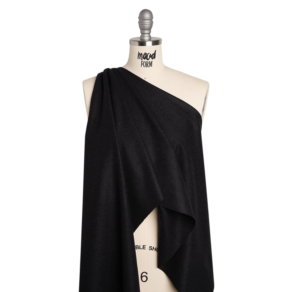 Super 130 Wool Suiting Made in Italy - Black and Navy Heathered - Deadstock Super 130 Wool Suiting Made in Italy - Black and Navy Heathered - Deadstock