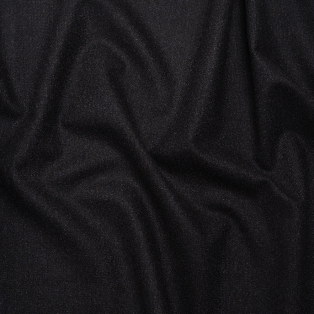 Super 130 Wool Suiting Made in Italy - Black and Navy Heathered - Deadstock Super 130 Wool Suiting Made in Italy - Black and Navy Heathered - Deadstock