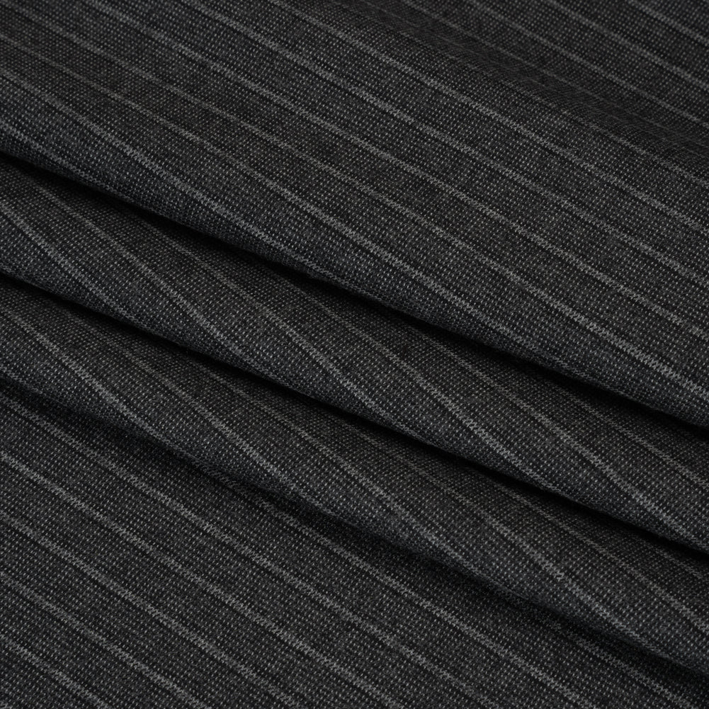Super 140 Wool Suiting Made in Italy - Gray Stripes - Deadstock Super 140 Wool Suiting Made in Italy - Gray Stripes - Deadstock