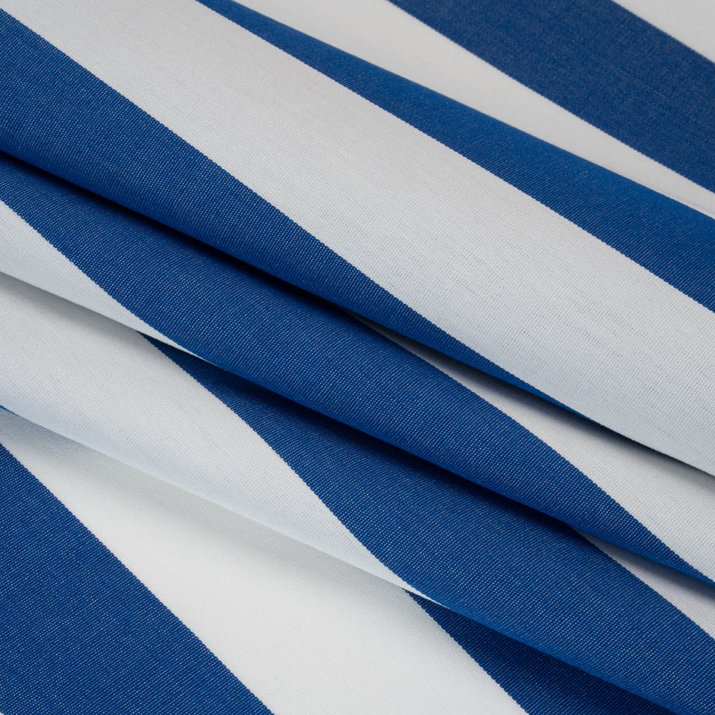 Outdoor Canvas - Royal Blue and White Awning Stripes Outdoor Canvas - Royal Blue and White Awning Stripes