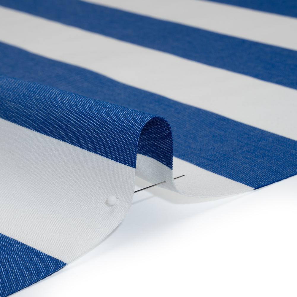 Outdoor Canvas - Royal Blue and White Awning Stripes Outdoor Canvas - Royal Blue and White Awning Stripes